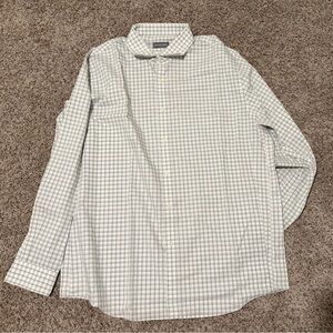 Michael Kors Men's Checkered Button Down Shirt - White and Gray